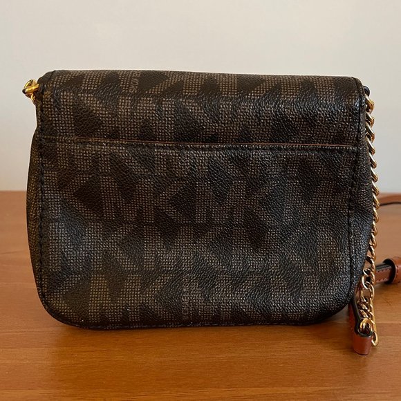 Michael Kors Classic Brown Monogram Flap Crossbody - Picture 2 of 3